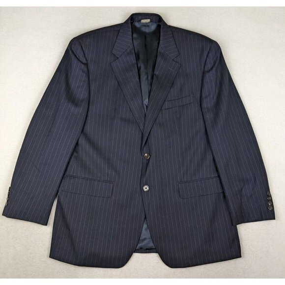 Chaps Other - CHAPS - MEN'S BLUE PINSTRIPE WOOL BLAZER SUIT JACKET SPORT COAT - SIZE42R